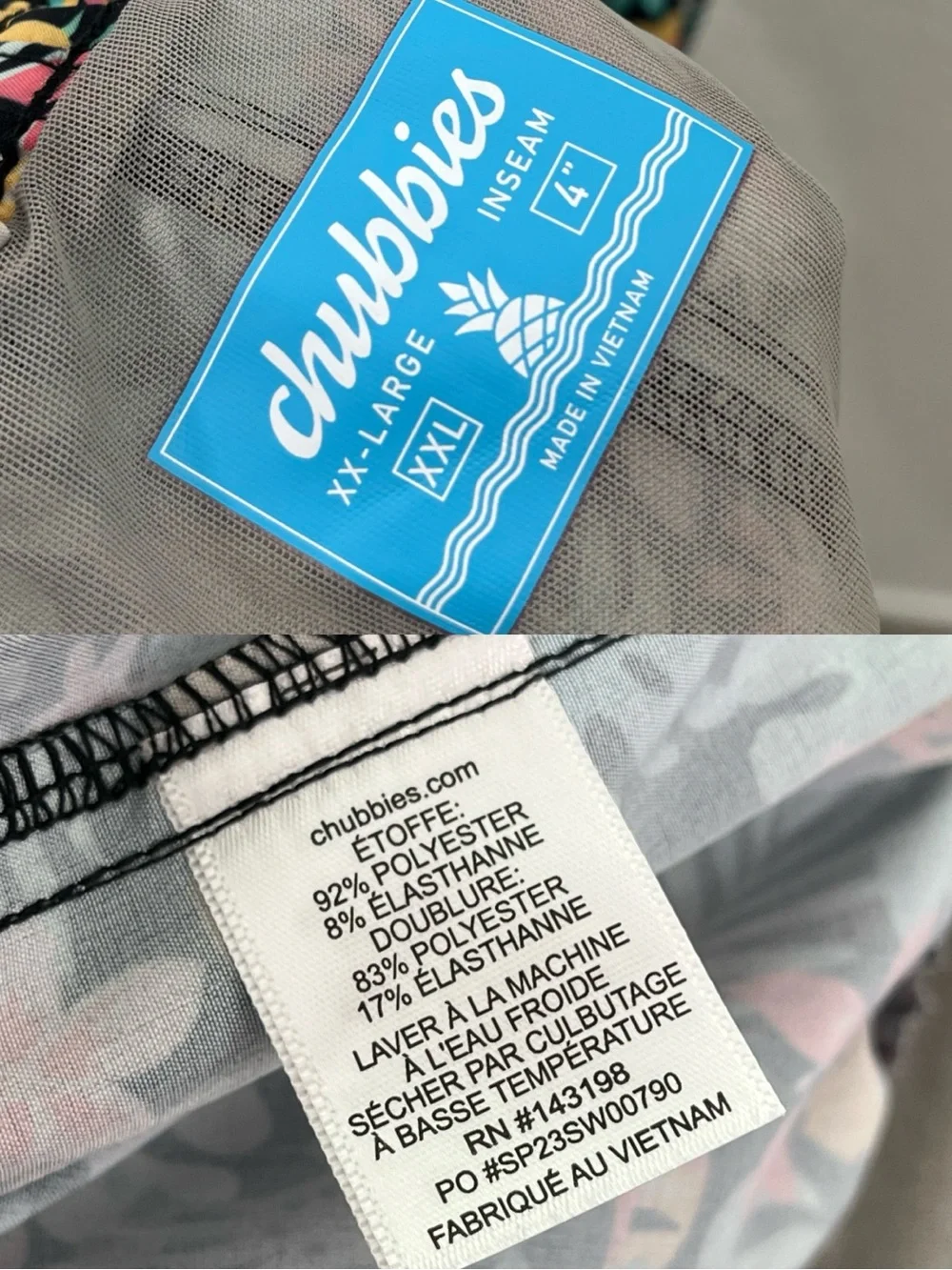 Chubbies Bloomerang Swim Trucks shorts 4”size XXL